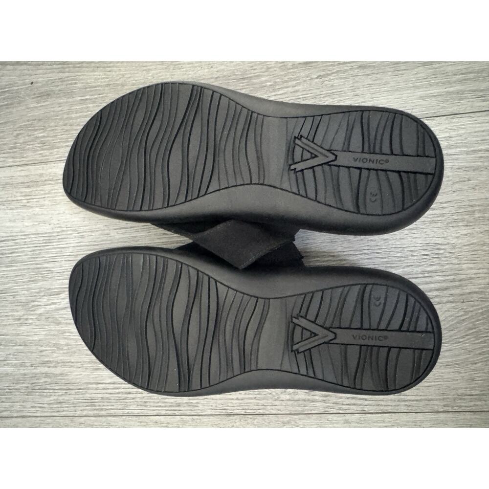 VIONIC Activate RX Women's Size 9 Suede Black Orthotic Thong Buckle Sandals - Picture 5 of 6